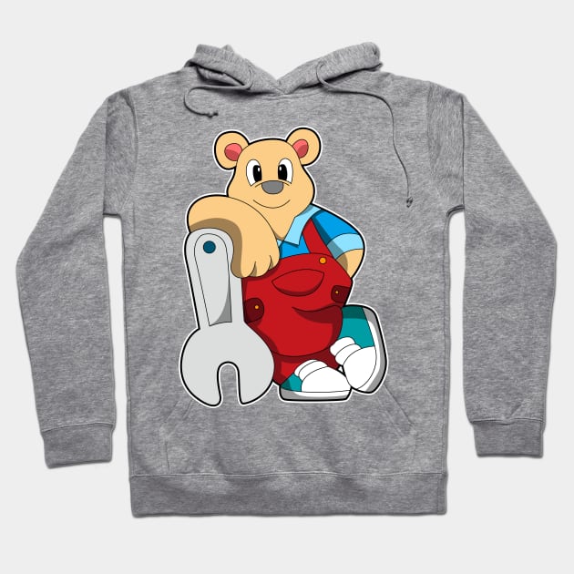 Bear as Mechatronics engineer with Wrench Hoodie by Markus Schnabel